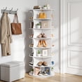 thumbnail image 4 of Kitsure Shoe Rack - 7-Tier Freestanding Rotating Shoe Rack, Lazy Susan Base Display Organizer for Bag & Footware, Easy-to-Assemble Shoe Rack for Entryway, Closet, Bedroom, White, 4 of 5