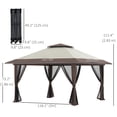 thumbnail image 3 of Outsunny 13'x13' Adjustable Pop Up Canopy w/ Nettings Weight Bags, Beige, 3 of 10