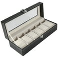 thumbnail image 2 of Watch Display Box Organizer, Jewelry Storage Case High Grade PU Leather & 6 Slots Design, 2 of 8
