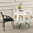 thumbnail image 7 of GZHJMY 60 Inch Round Tablecloth - Christmas Deer Waterproof Spill-Proof Table Cloth with Lace Washable Decorative Fabric Table Cover for Dining Tables, Kitchen and Parties Home Decor, 7 of 7