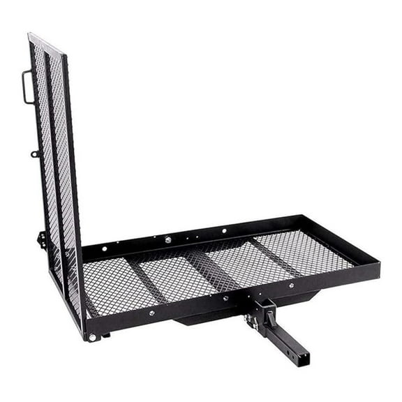 New Mobility Ramp Hitch Mounted 46.2 x 26.8 x 38.7 500 lbs for Wheelchair Electric Scooter Medical Disability with Rack Ramp Capacity Steel w/3" Rail Fit 2" Hitch Receiver Truck Van Car