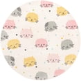 thumbnail image 3 of Unique Loom Whimsy Kids Collection Area Rug - Molly (5' 3" Round Ivory/Black) Perfect For Kids Bed Room/Nursery Room/Living Room/Class Room/Play Room, 3 of 6