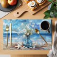 thumbnail image 2 of Placemat Set of 6 Daisy Vase Placemats for Dining Table Starfish Abstract Painting Washable Table Mats for Kitchen and Party Decor Indoor & Outdoor Use, 2 of 8