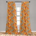 thumbnail image 4 of Ambesonne Retro Curtains, Grungy Abstract Shapes Plot, Pair of 28"x95", Marigold and Pale Teal, 4 of 4