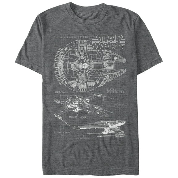 Men's Star Wars Scheme - Heather T-shirt X-Large Charcoal