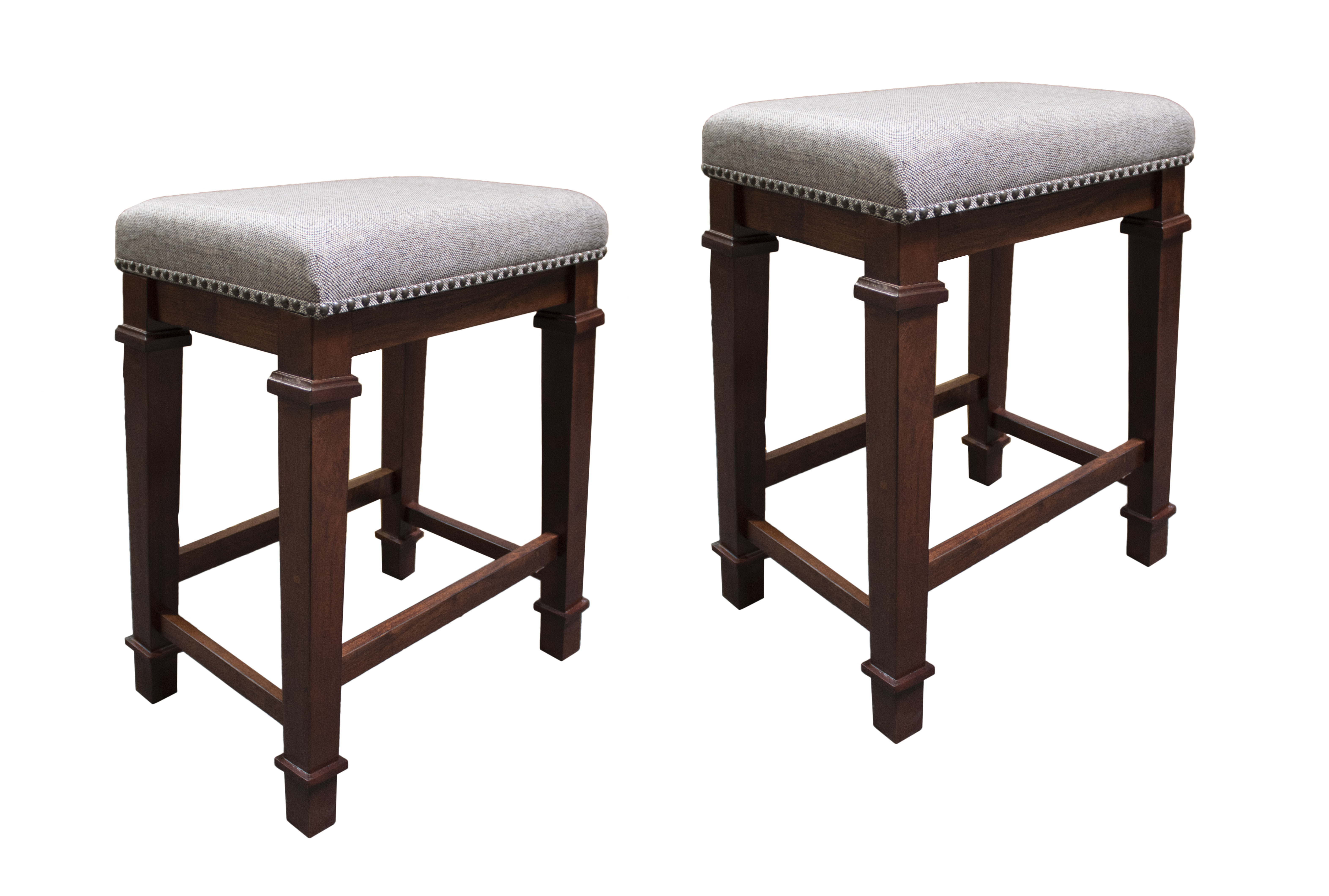 Country Series Bar Stool 29-Inch in Dark Cherry Finish with Faux Leather Set 2 