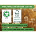 thumbnail image 2 of Organic Cheese Cloth, GOTS Certified, 36x36 Inch, Reusable Fine Mesh Muslin for Straining, Cooking, Crafts, Unbleached Cotton, Closed Edges, 2 of 9