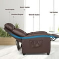thumbnail image 6 of Giantex Massage Recliner Chair, Ergonomic Adjustable Single Sofa with Padded Seat, Backrest, Footrest, Reclining Sofa with Remote Control, Modern Massage Recliner for Living Room, Office (Coffee), 6 of 10