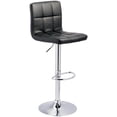 thumbnail image 2 of Home Square 2 Piece Faux Leather Tufted Adjustable Bar Stool Set in Black/Gray, 2 of 2