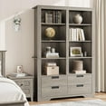 thumbnail image 5 of Soonbuy 72" Tall Book Shelf with Storage, Farmhouse Floor Standing Bookcase,Book Shelf with 4 Drawers, Freestanding Display Storage Shelves for Bedrooms Home Offices, and Living Rooms, 5 of 9