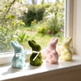 thumbnail image 6 of Easter Furry Flocked Bunny, Artificial Moss Decorated Rabbit Statue, Spring Garden Tabletop Holiday Decoration, Indoor Outdoor Display, 6 of 6