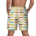 thumbnail image 4 of Goofa Colorful Mustache Printed Men's Swim Trunks Board Shorts Quick Dry Mens Swimming Trunks with Compression Liner,Breathable Fit Hawaii Beach Shorts-Large, 4 of 9
