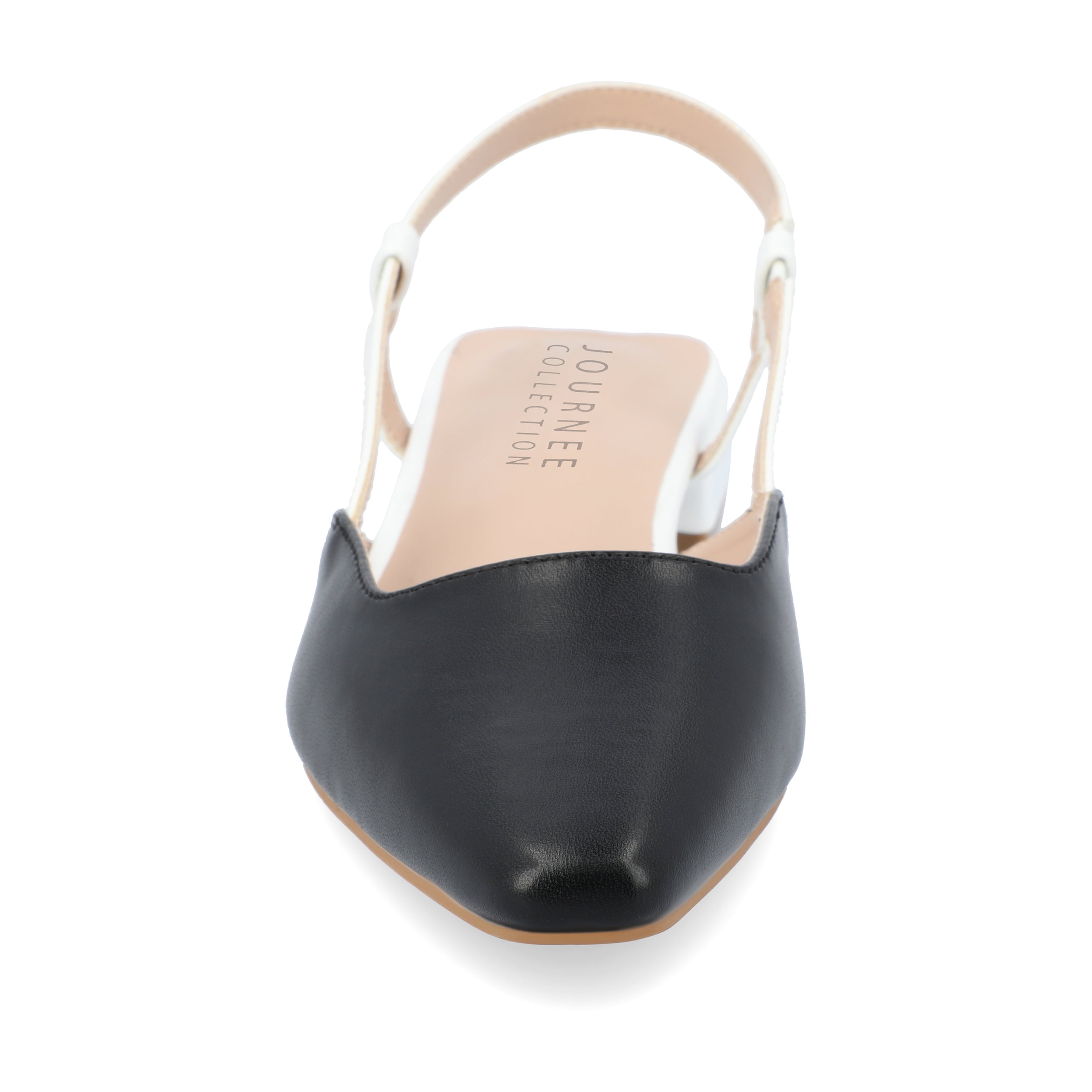 Journee Womens Paislee Sling Back Block Heel Square Toe Flats