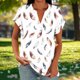 thumbnail image 1 of Xuyuer Vintage Style Raglan Sleeve Button Top - Women's Fashion Casual Printed V-Neck Loose Sleeve Blouse for Weekend Outings, Retro Inspired Spring Summer Fashion & Boho Chic Wardrobe Staple, 1 of 6