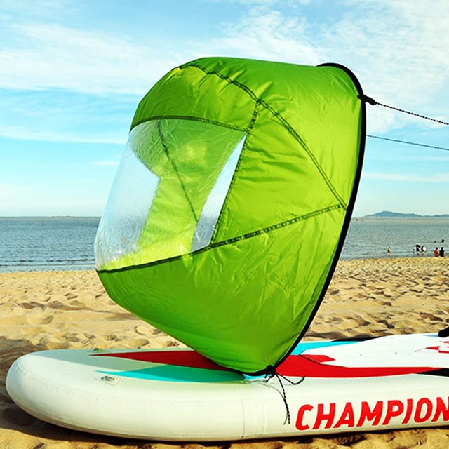 Vela de popa, vela de viento para kayak, velas de popa para canoa, remo plegable, kit de vela instantánea, vela para bote de remos con ventana transparente, accesorios para kayak y canoa
