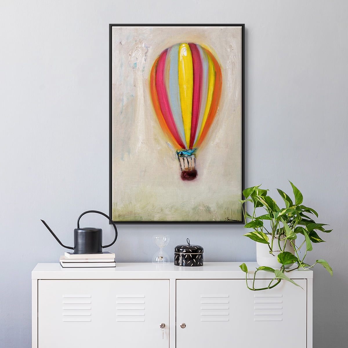 Lucky Hot Air Balloon Framed Premium Gallery Wrapped Canvas - Ready to Hang