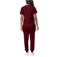 thumbnail image 4 of Womens Scrubs Set Spring Summer V-Neck Scrub Top and Jogger Pants Quick Dry Nursing Scrubs Set Stretch Medical Uniform with Multi Pocket for Nurse Esthetician Wine M, 4 of 5