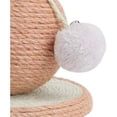 thumbnail image 4 of Rascador para gatos, Rascador para mesa con garras y bolas de sisal, juguetes interactivos para gatos de sisal, con bola, redondo, robusto, molinillo de bola redonda rosa, 4 of 5