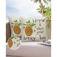 thumbnail image 6 of Pack of 2 Outdoor Pillow Covers, Home is Where Your Honey Bee Beige Waterproof Square Throw Pillowcase Cushion Decorative Pillow Covers for Couch Patio Tent, 24x24 in, 6 of 6
