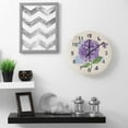 thumbnail image 5 of SKYSONIC Silent Wooden Round Wall Clock Purple Hydrangea Flower Non Ticking Battery Operated Clocks for Home Office Living Room Bedroom, 5 of 6