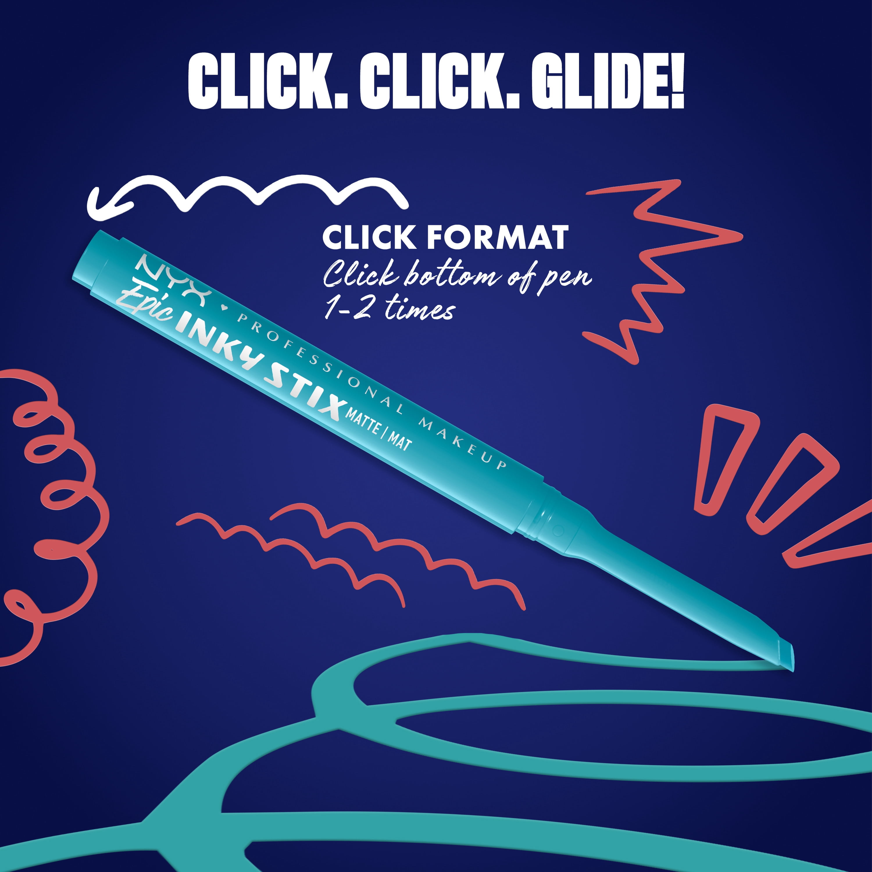 NYX Professional Makeup Epic Inky Stix Mechanical Cream Matte Gel Eyeliner, Cyber Cyan 07