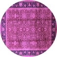 thumbnail image 1 of Ahgly Company Indoor Round Oriental Purple Industrial Area Rugs, 4' Round, 1 of 4