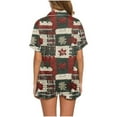 thumbnail image 3 of VBTAPA Womens Silk Satin Pajamas Set 2025 Christmas Printed Short Sleeve Sleepwear Button Down Loungewear 2 Piece Pjs Shorts Set Prime Sales of The Day Multicolor#27 S, 3 of 8