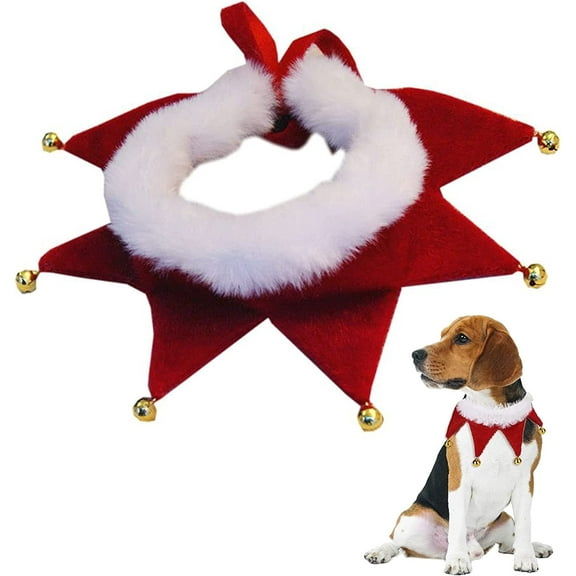 Christmas Pet Collar with Bells, Adjustable Cat Dog Collar Scarf, Cute Christmas Costume Decoration Accessories for Puppies & Cats