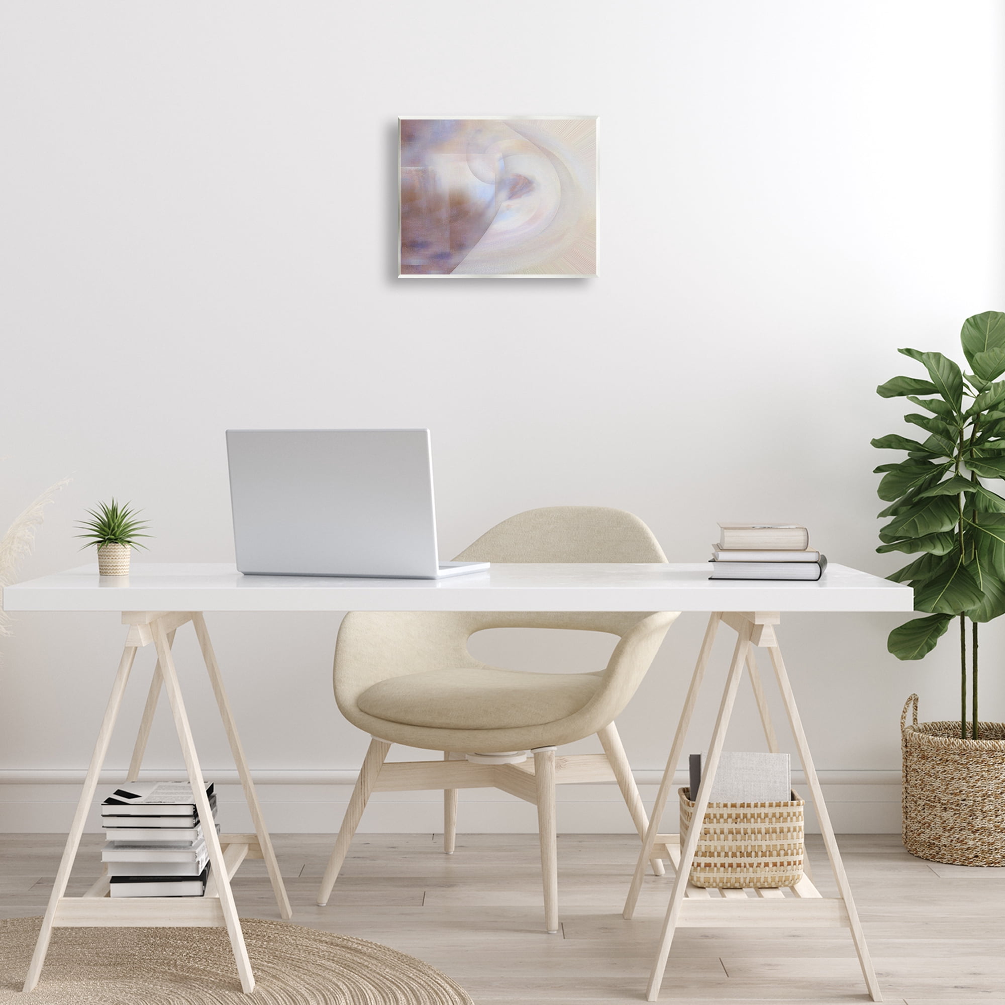 Stupell Industries Faded Beige Abstraction Abstract Painting Unframed Art Print Wall Art, 14 x 11