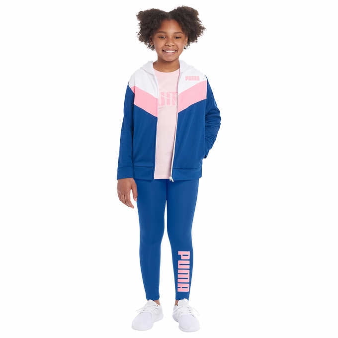 PUMA Girl 3pc Fleece Set Bl/Pk/Wh XS - Walmart.com