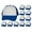 White/Royal, variant on 12-Pack Youth Snapback Trucker Hat Foam Mesh Dozen Caps For Kids, White/Navy