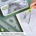 thumbnail image 3 of 7 Pcs/set Compass Ruler Set Multi-function Mathematical Rulers Professional Drawing Tools School Supplies Students Stationery Purple Set A, 3 of 5