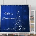 thumbnail image 2 of Blue Merry Christmas Shower Curtains Winter Holiday Abstract Snowflake Twinkle Star Shinny Dots Xmas Shower Curtain Set with Hooks for Bathroom Bath Polyester Waterproof 84x72 Inches, 2 of 5