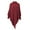 Red, variant on Turtleneck Poncho Cape Shawl Knitted Sweater Wrap Pullover Top Coat with Fringes Hem for Women