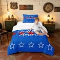 thumbnail image 3 of Manfei Minimalist Patriotic Stars Twin Comforter Sets, God Bless America Print Bedding Set, Blue Red White, Reversible 2-Piece, 1 Comforter and 1 Pillowcase, 3 of 6