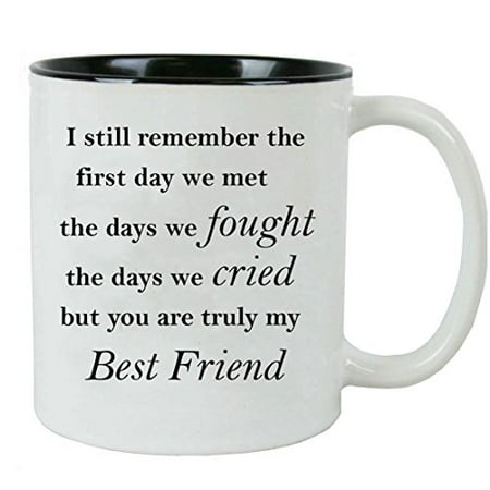 I still remember the first day we met the days we fought the days we cried but you are truly my Best Friend - Ceramic Mug (Black) with Gift (Cheap Best Friend Gifts)