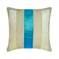 thumbnail image 1 of Decorative Blue 20"x20" (50x50 cm) Pillow Covers, Velvet & Linen Patchwork Throw Pillows For Sofa, Striped Pattern Modern Style - Velvet Band Turquoise, 1 of 5