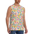 thumbnail image 2 of Yiaed Watercolor Wildflowers Print Men's Singlet Vests Summer Running Muscle Tank Tops Gym Undershirt Round Neck Sleeveless for man, 2 of 5