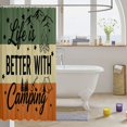 thumbnail image 3 of Manfei Campfire Guitar Shower Curtain 72Wx84L,Happy Camping Bathroom Shower Curtain,Olive Green Orange, 3 of 6