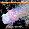 thumbnail image 2 of Pistola de cohetes Bubble Maker Sloosh con luces LED y solución, 2 of 8