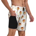 thumbnail image 3 of Picia Funny Corgi pattern Mens Swim Trunks with Compression Liner Stretch Beach Shorts Quick Dry with Zipper Pockets No-Chafing Board Shorts-Large, 3 of 9