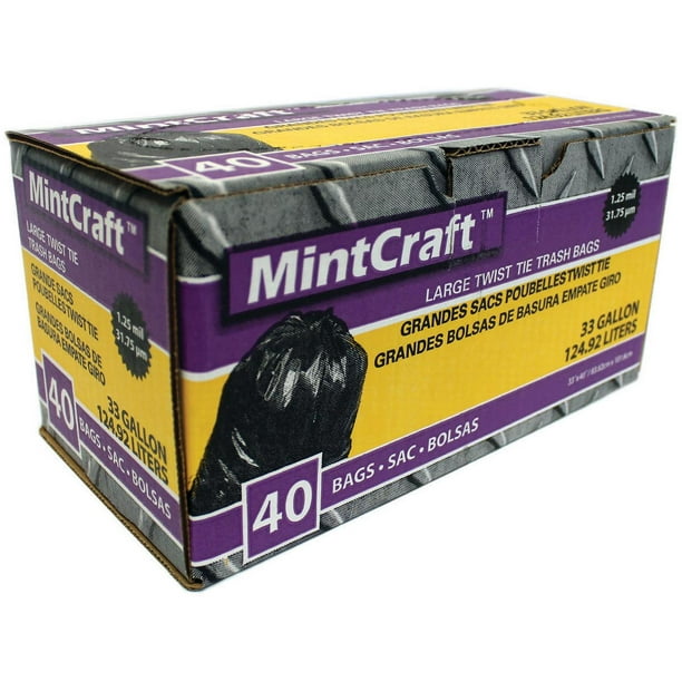 Petoskey Plastics FG-03812-11 Heavy Duty Trash Bag, 40 ct box, 33 gal