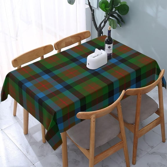 Rectangular Tablecloth – Waterproof, Wrinkle-Free, Decorative Table Cover for Dining Room, Parties, Picnics, and Outdoor Use, Clan Tennant Tartan (60" X 84")