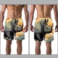 thumbnail image 3 of luoweisi Men's Beach Shorts Quick Dry Swim Trunks with Mesh Lining Abstract Rhinoceros 2XL, 3 of 5