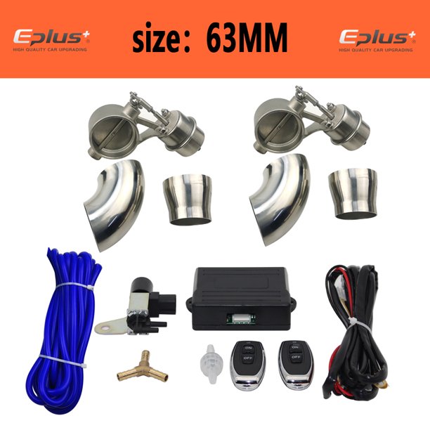 EPLUS-juego de válvulas de Control de tubo de escape de coche, dispositivo de Control de vacío, Kit remoto, interruptor Universal, 51 MM, 63 MM, 76MM