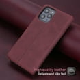 thumbnail image 2 of POLA Étui de Téléphone Rétro Classique Magnétique en Cuir PU Portefeuille à Rabat Porte-Cartes pour iPhone 13 (Rouge), 2 of 9