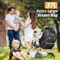 thumbnail image 3 of Mochila Tonyeee Bolsa para Pañales Extra Grande 25-37L Negra, 3 of 7