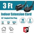 thumbnail image 2 of Cable de extensión de enchufe plano EP, 0,9 m, 16 AWG, 125 V, paquete de 2, 2 of 7