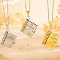 thumbnail image 5 of For Son - My Champion Book Necklace Openable Pages Engraved Letter Stainless Steel Necklace Engraved Hidden Message Necklace, 5 of 9