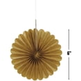 thumbnail image 2 of 6" Mini Gold Tissue Paper Fan Decorations, 3ct, 2 of 5